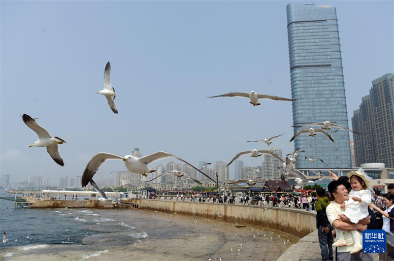 Início do ver?o traz alta temporada turística para Dalian, cidade no nordeste da China