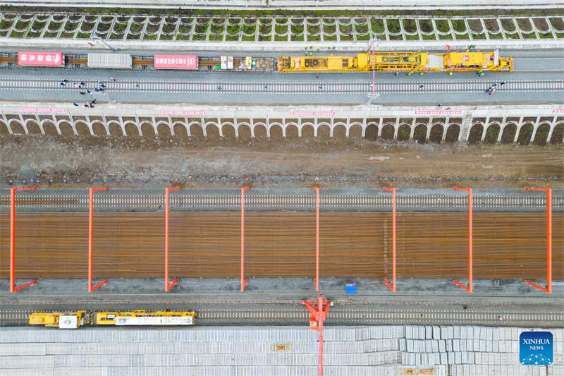 Constru??o da ferrovia de alta velocidade Harbin-Yichun prossegue no nordeste da China