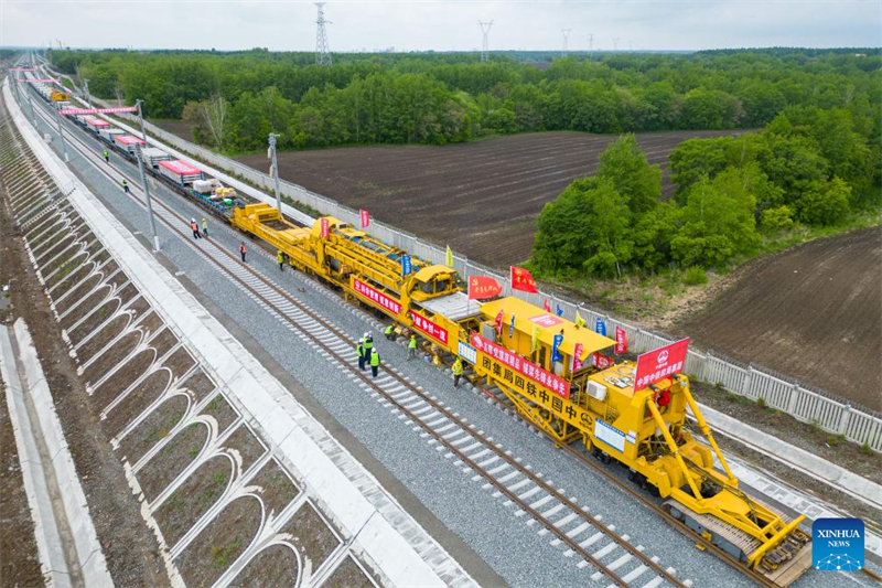 Constru??o da ferrovia de alta velocidade Harbin-Yichun prossegue no nordeste da China