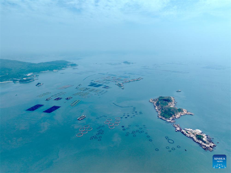 Condado de Lianjiang, leste da China, apoia constru??o de plataformas de aquacultura em águas profundas