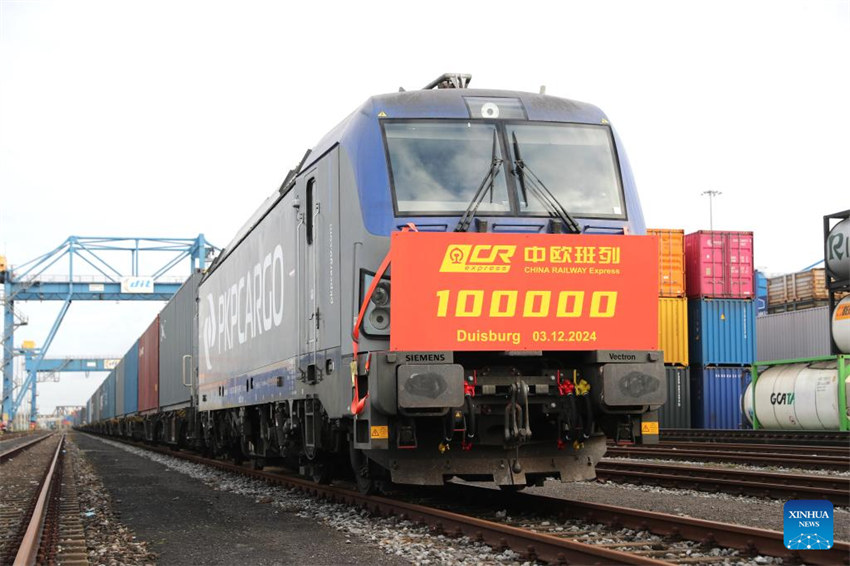 Servi?o de trem de carga China-Europa atinge marco com a chegada do 100.000o trem na Alemanha