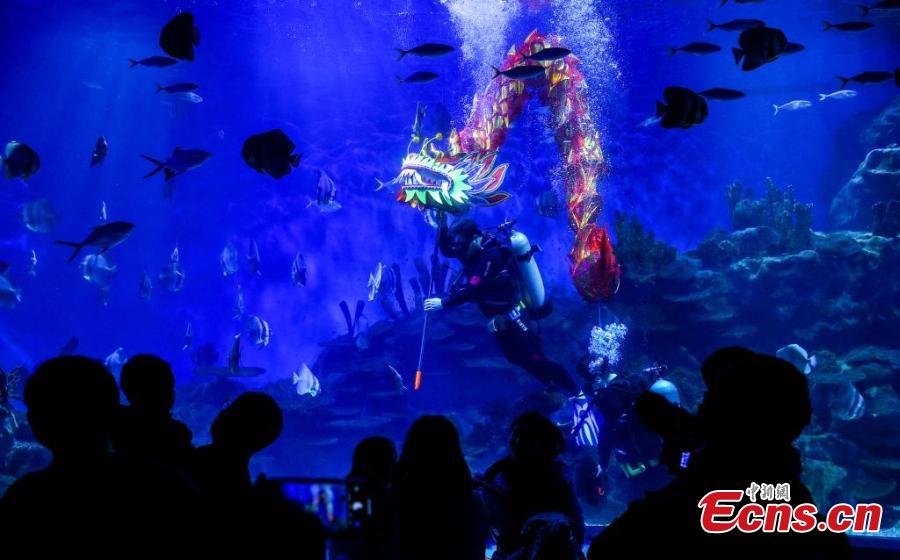 Hubei encena dan?a do drag?o subaquática para dar as boas-vindas ao Festival da Primavera