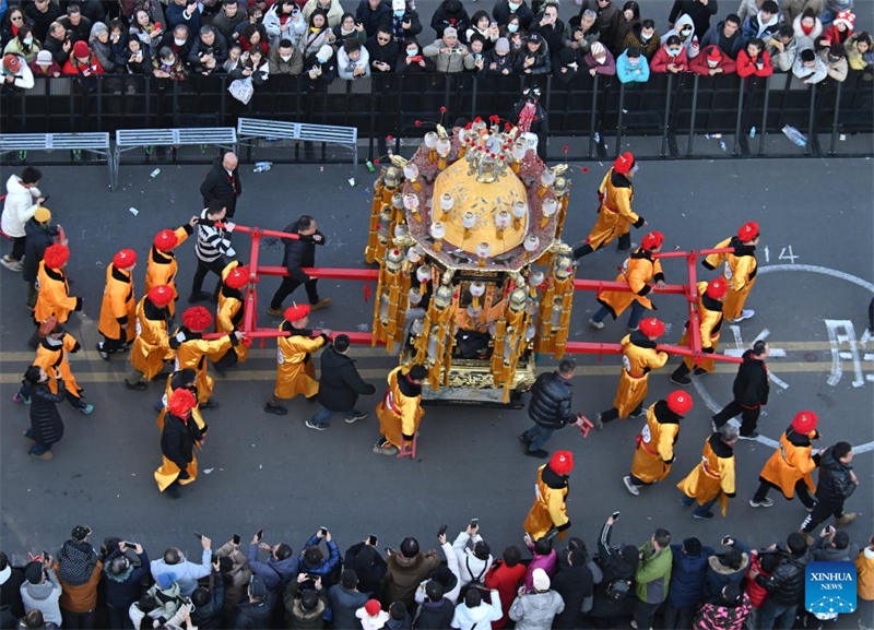 Cerim?nia dedicada a deusa Mazu realizada em Tianjin, norte da China