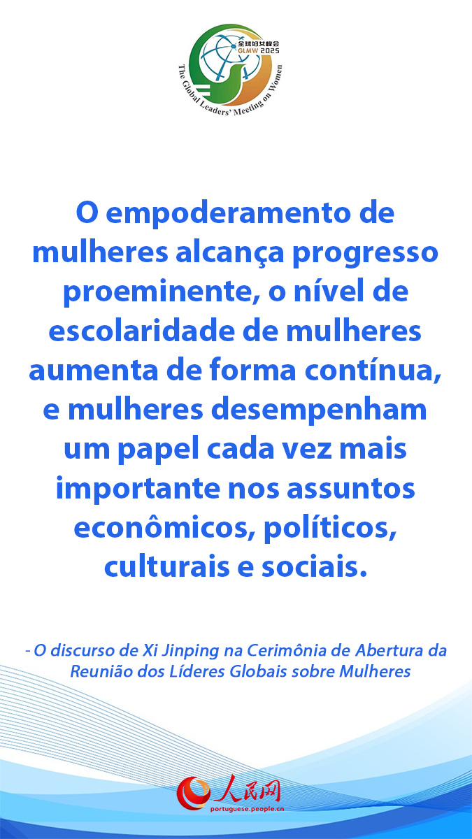 Infográfigo: Destaques do discurso de Xi Jinping na Cerim?nia de Abertura da Reuni?o Global dos Líderes sobre Mulheres