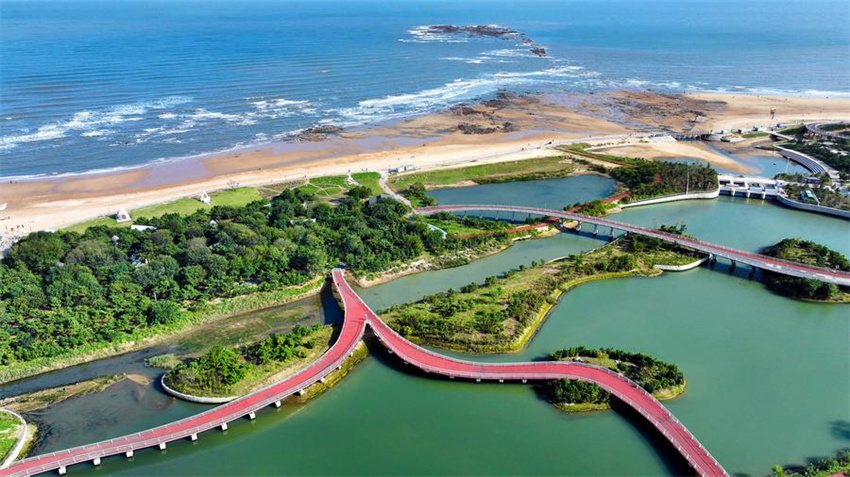 Testemunhando a constru??o de belas baías em Shandong, no leste da China